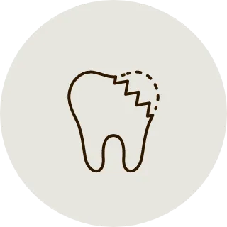 歯が痛い、黒くなっている、穴があいているアイコン