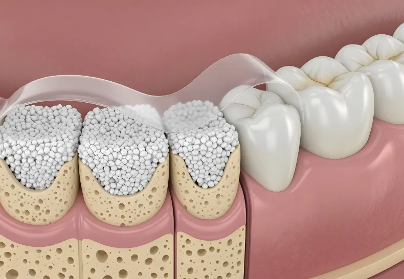 【重度の場合】外科手術や骨の再生療法の実施のイメージ
